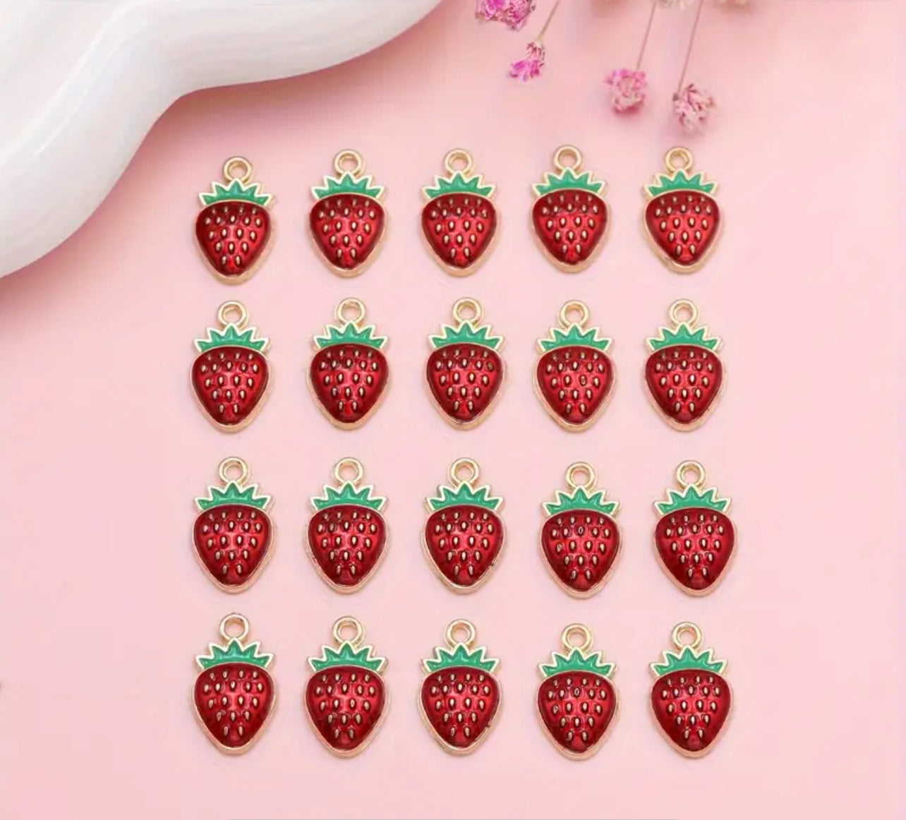 Oil Drop Strawberry Charm