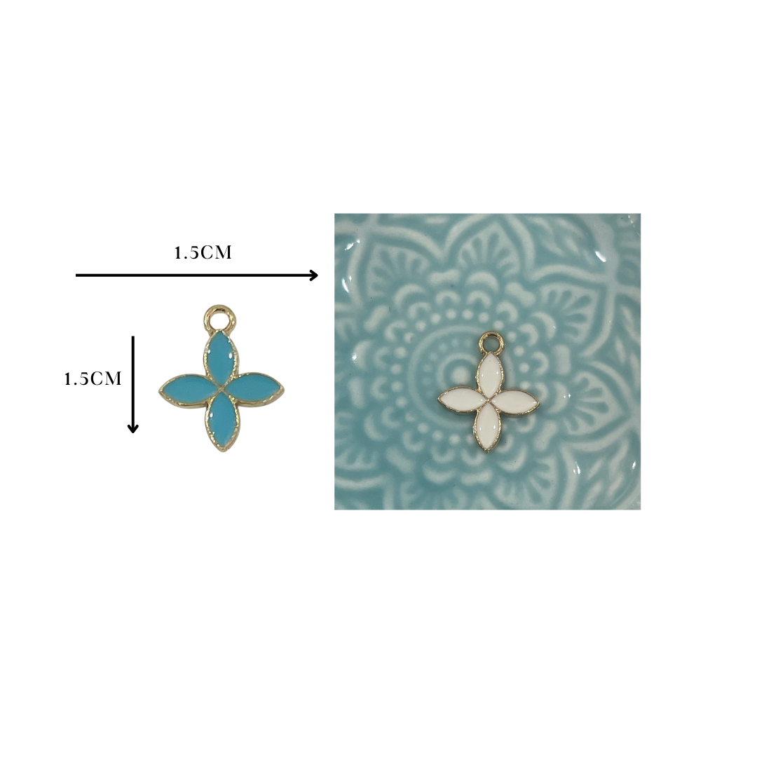 Oil Drop Clover Flower Charm