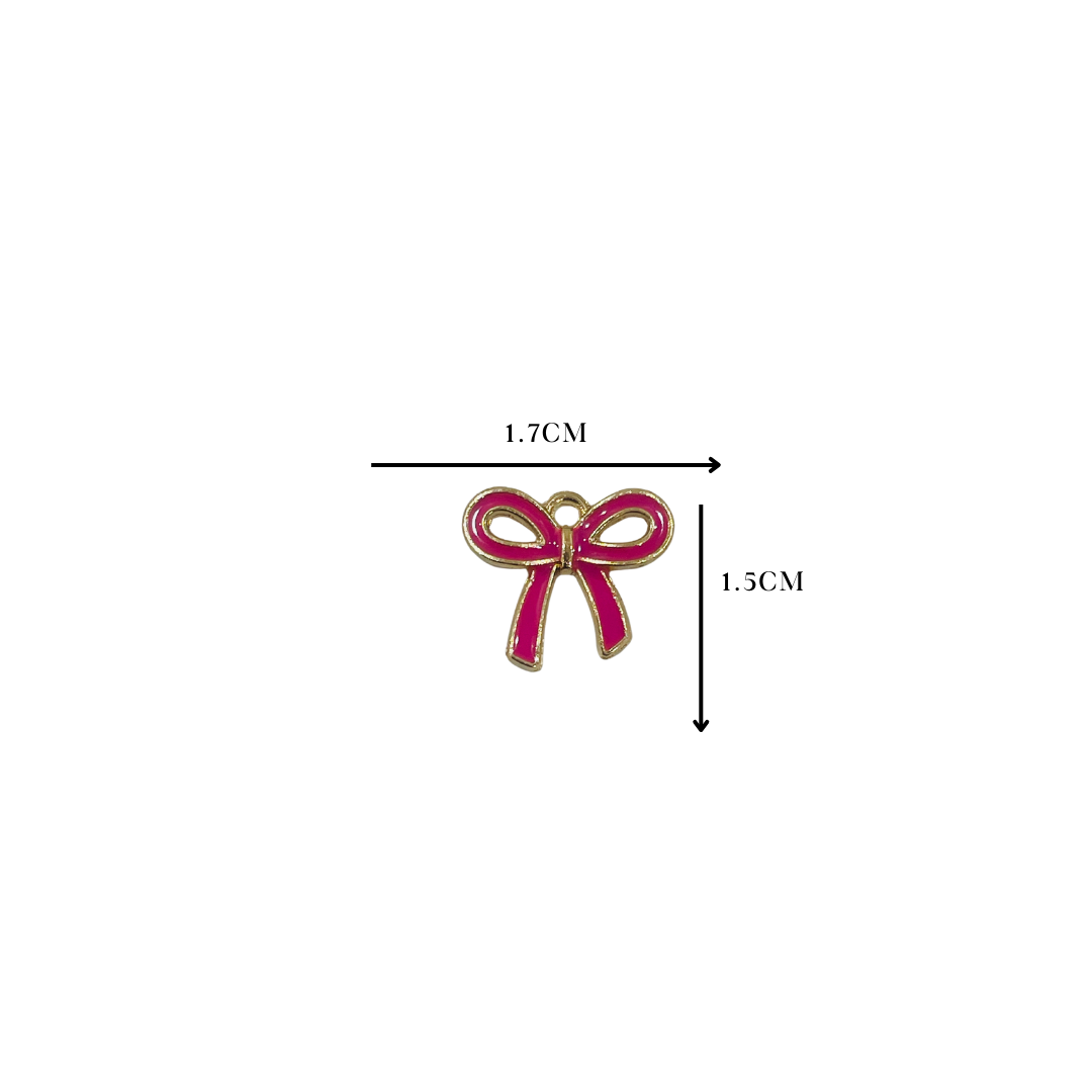 Oil Drop Pink Bow Charm