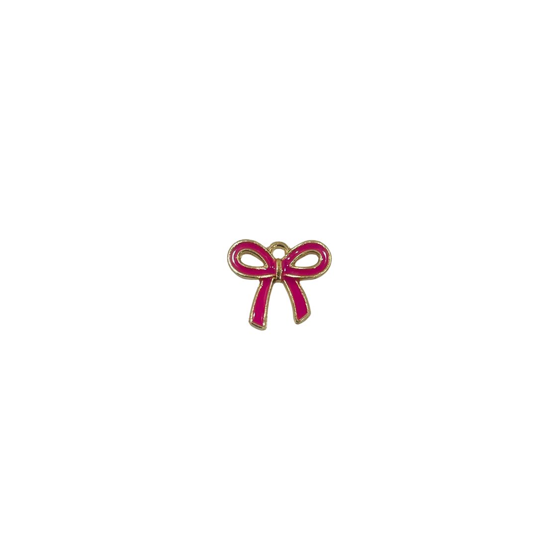 Oil Drop Pink Bow Charm