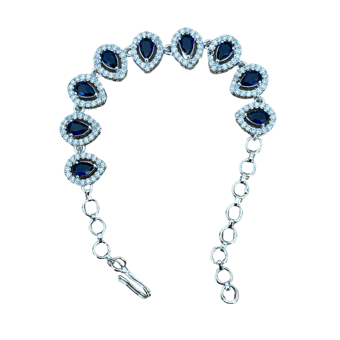 American Diamond Stone Bracelet (Shappire Blue)