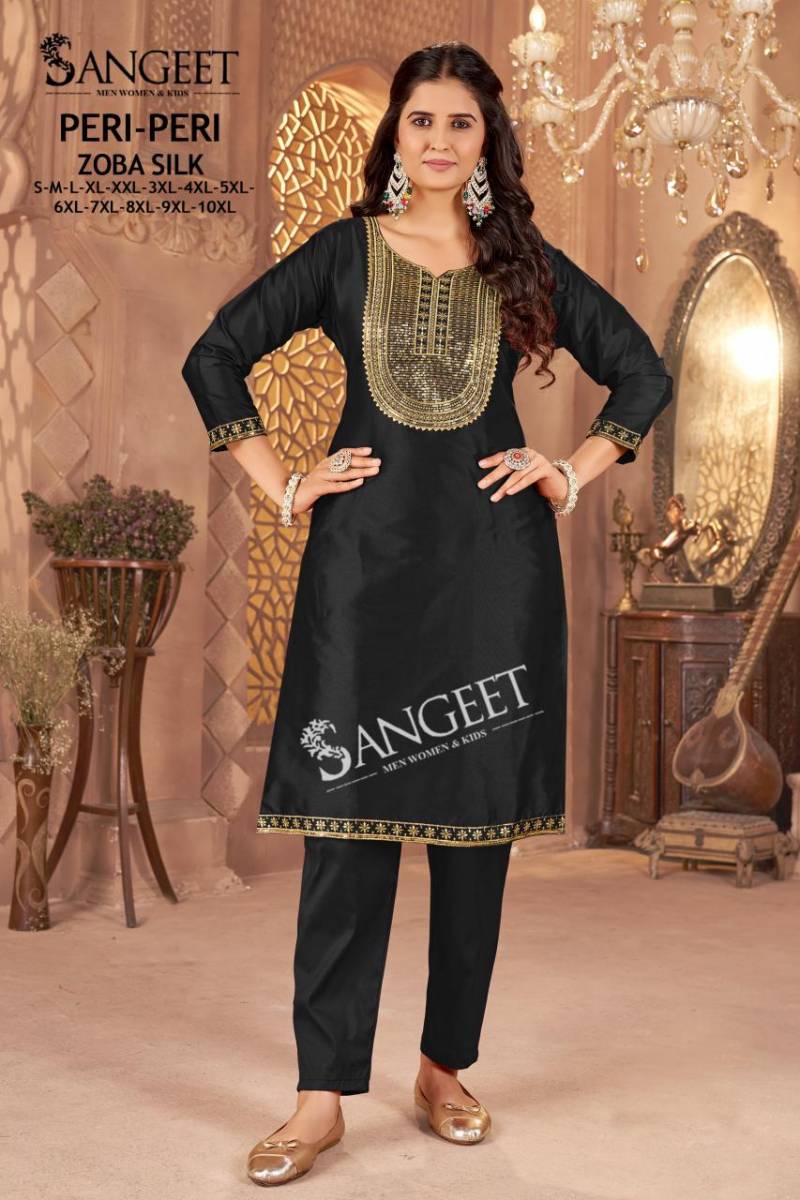 Zoba Silk Embroidery Work Kurti and Pants