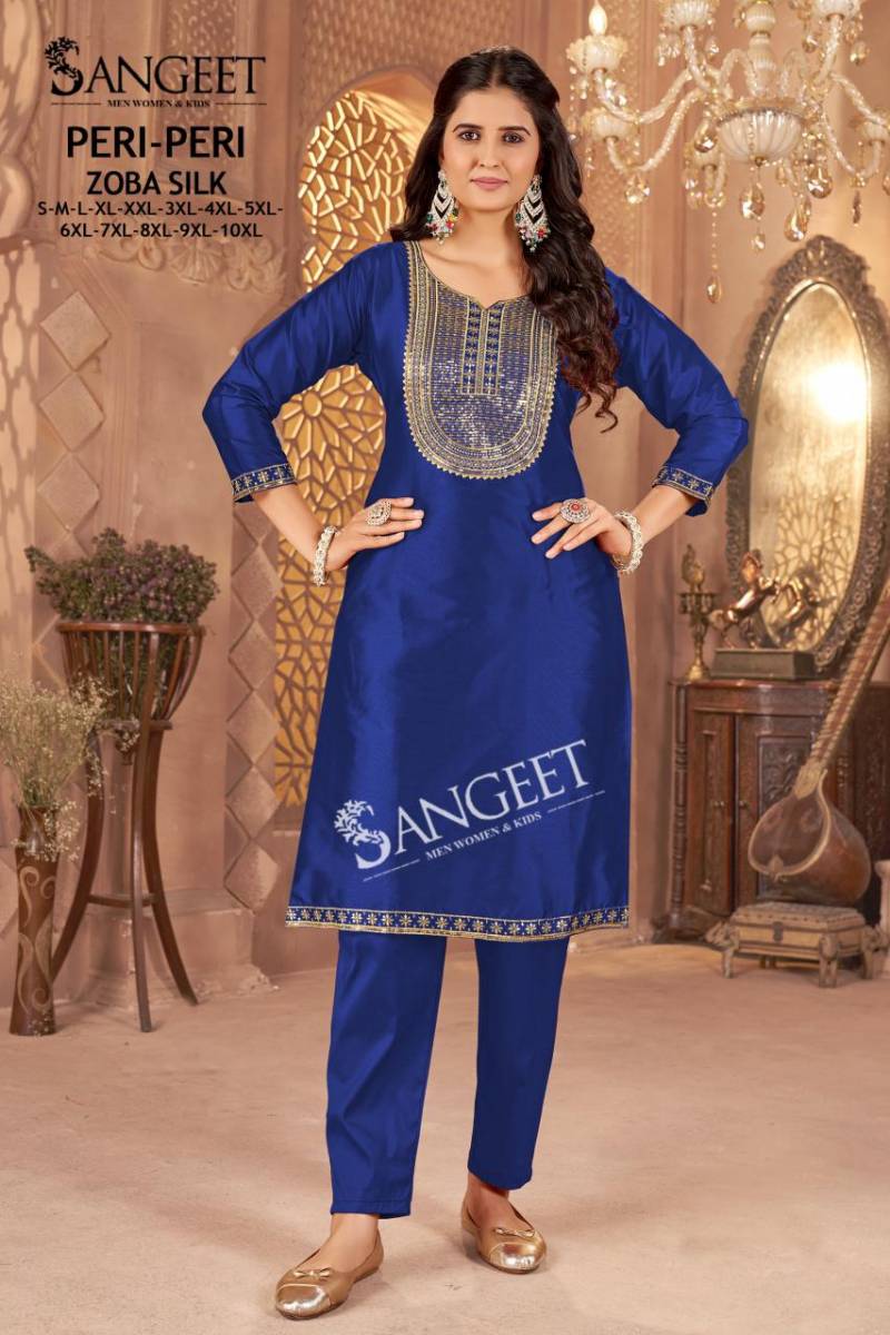 Zoba Silk Embroidery Work Kurti and Pants