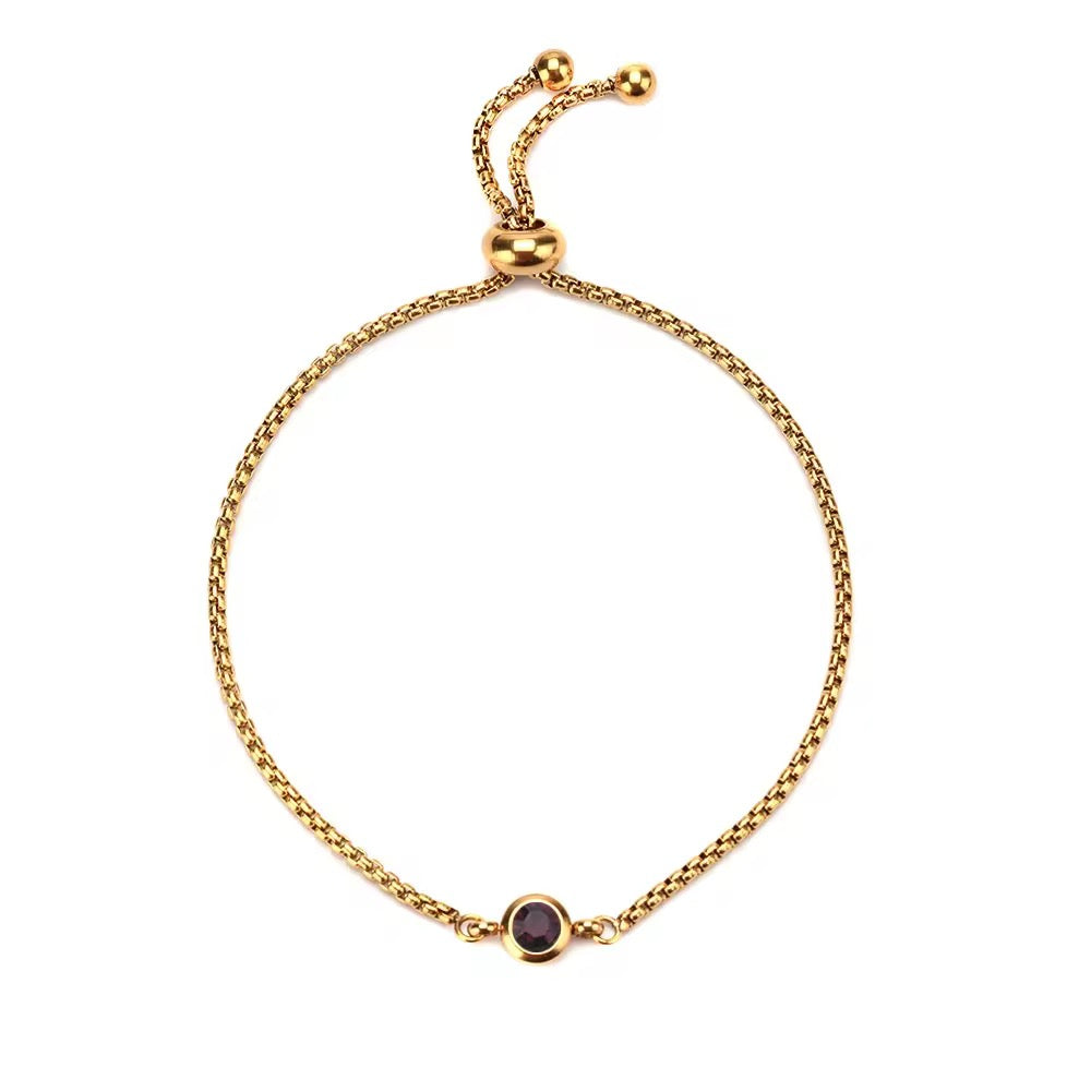 Birthstone Drawstring Bracelets (Adjustable)