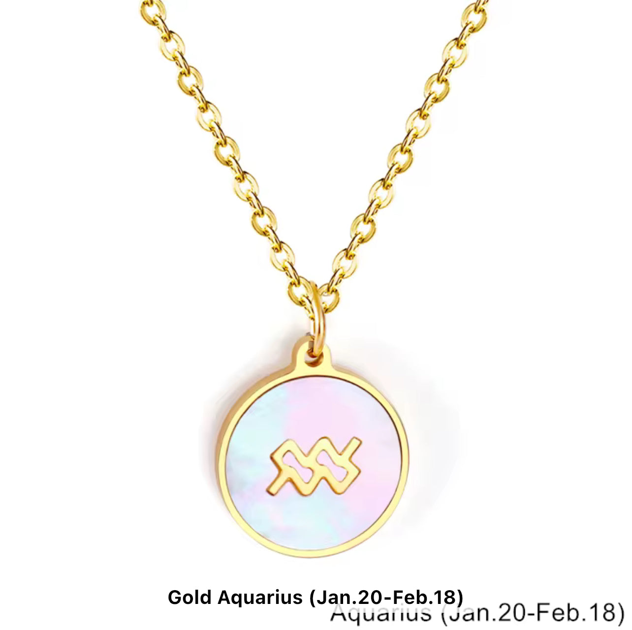 Mother of Pearl Zodiac Pendant with Chain
