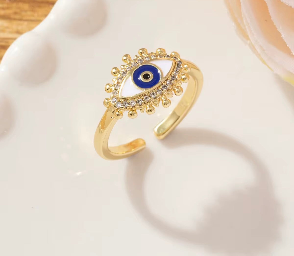 Adjustable Evil Eye Ring