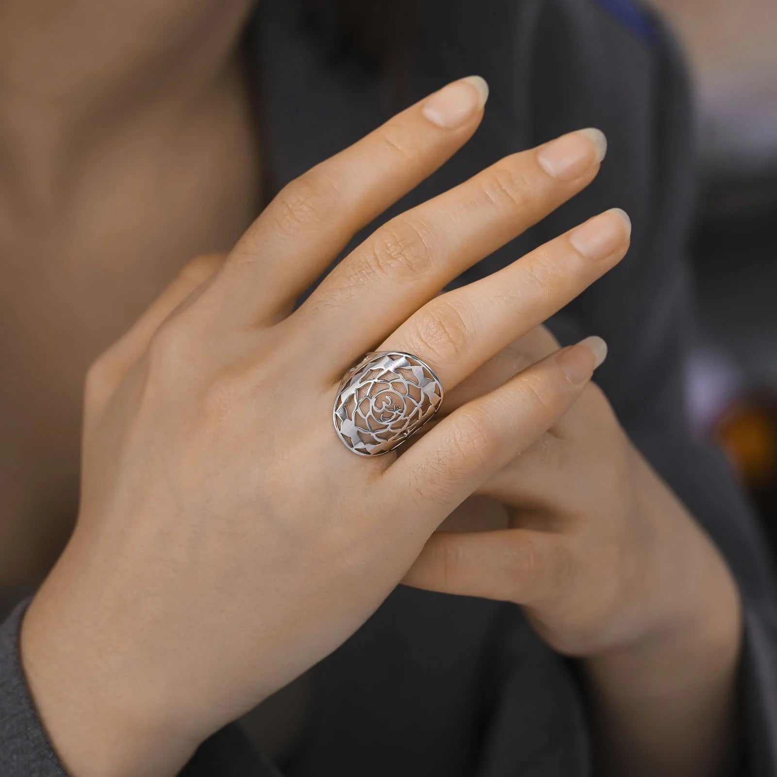 Om / Aum Mandala Ring Adjustable