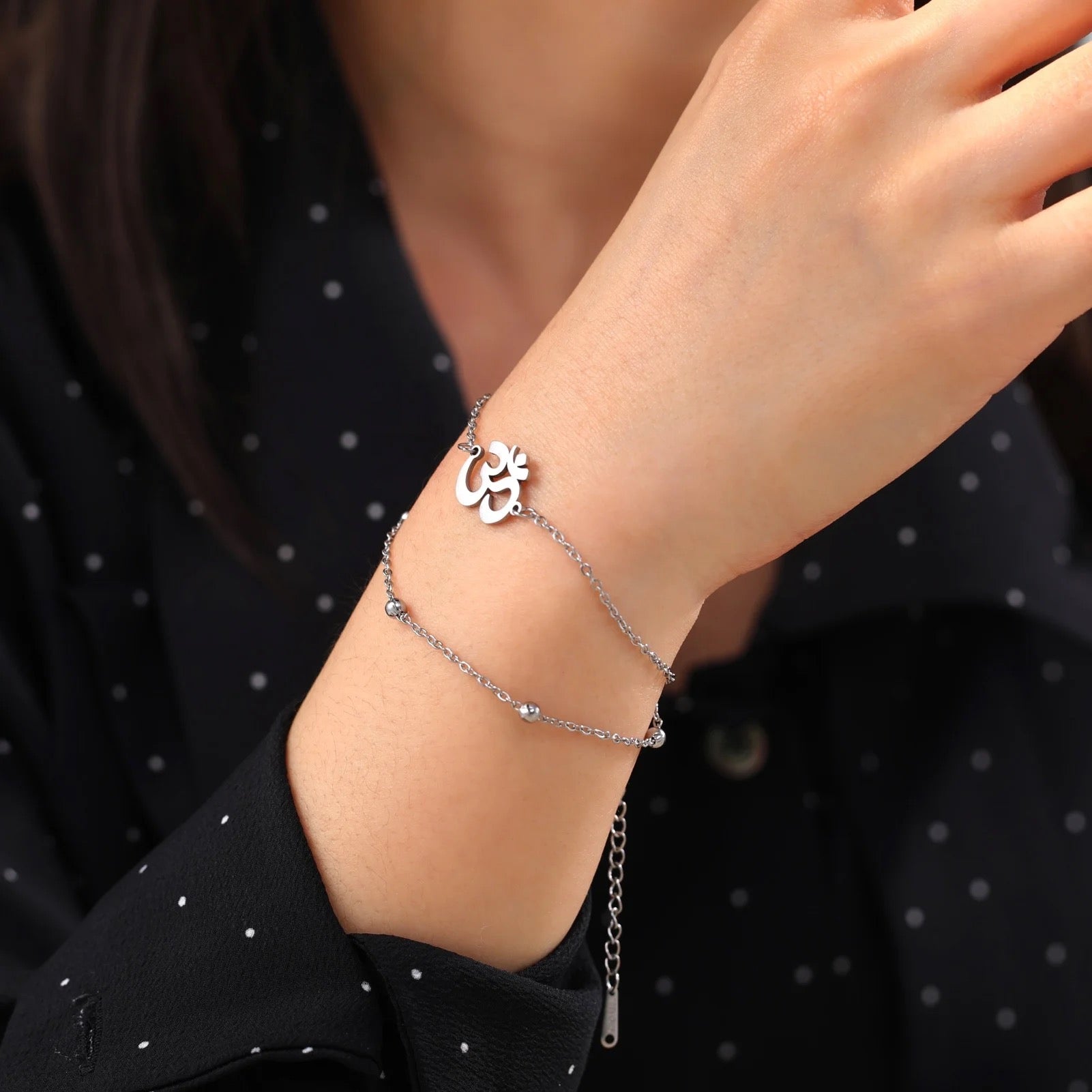 Sanskrit Om Aum Double Layer Bracelet