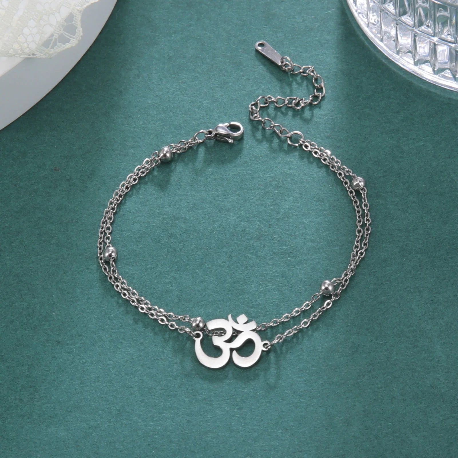 Sanskrit Om Aum Double Layer Bracelet