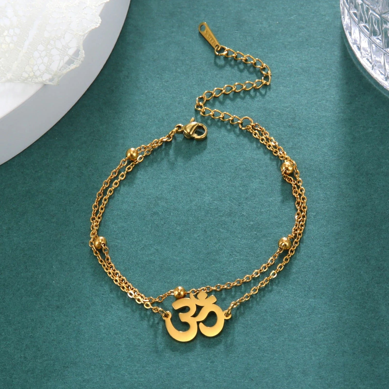 Sanskrit Om Aum Double Layer Bracelet