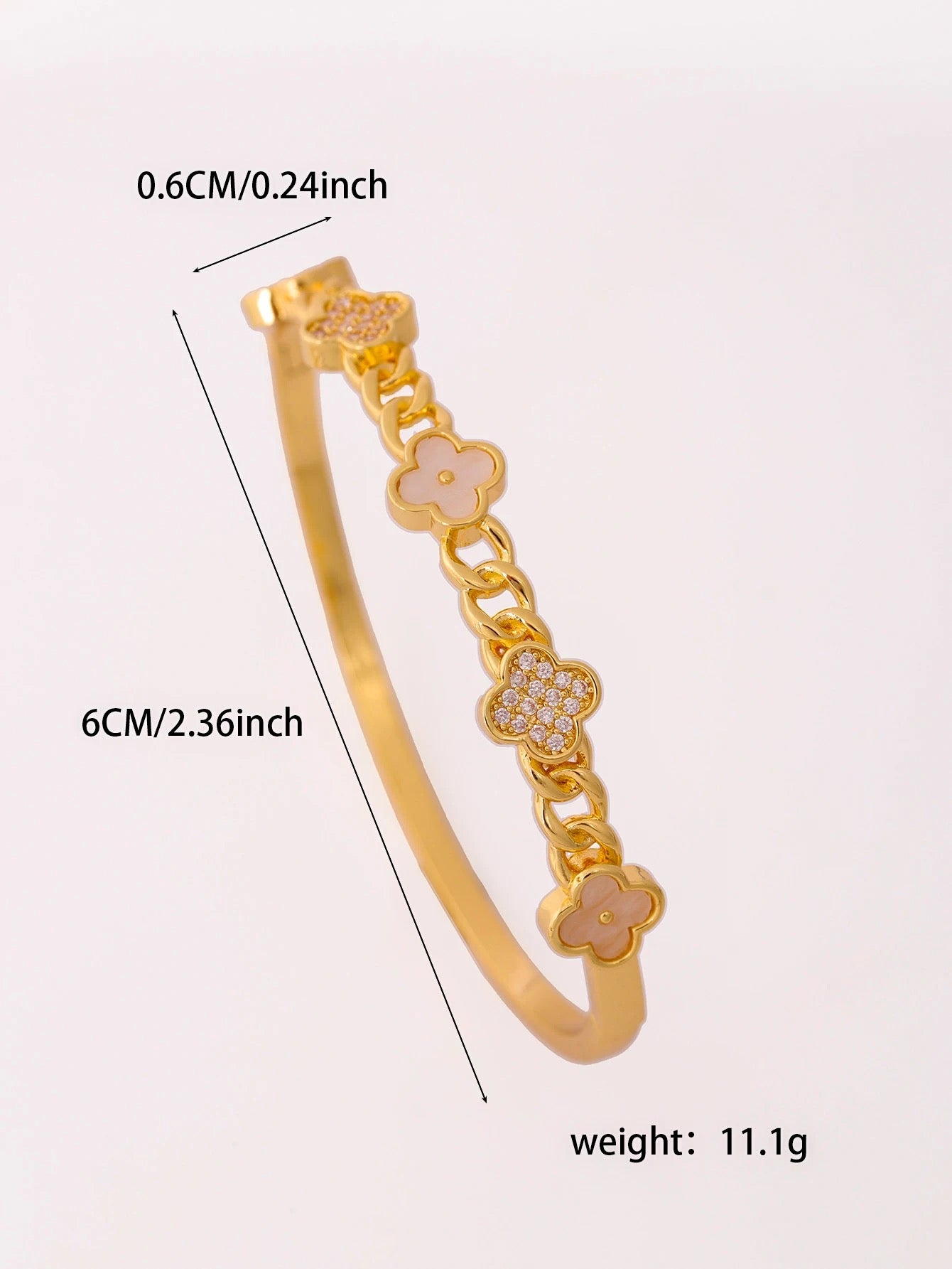 Gold Plated Bracelet with Clovers
