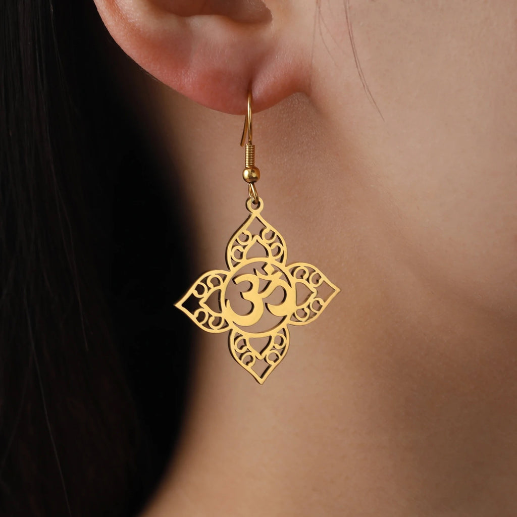 Sanskrit Om Aum Earrings