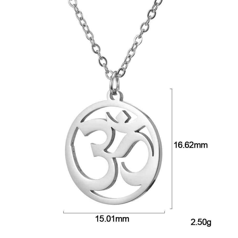 Sanskrit Om Aum Necklace with Box Chain (Small Pendant)