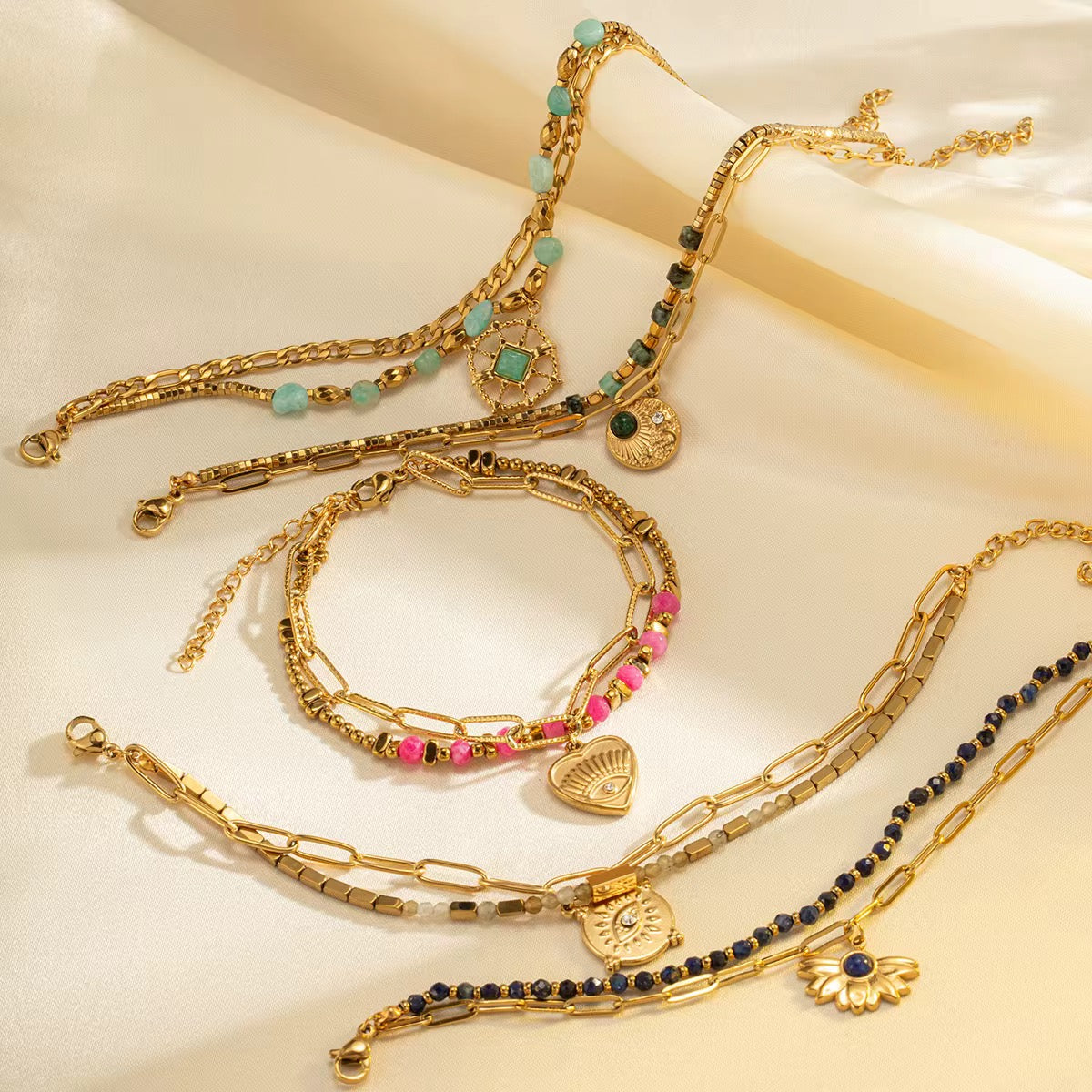 Double Layer Charm Bracelet