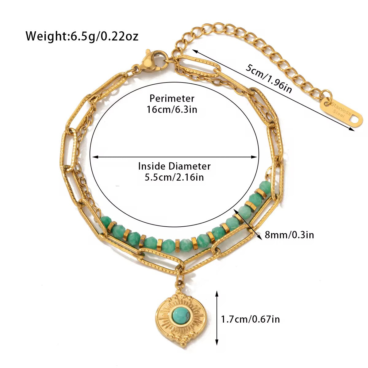 Double Layer Charm Bracelet