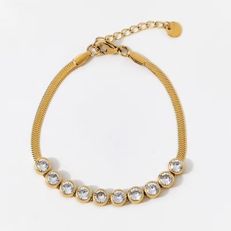 Herringbone Diamante Bracelet / Snake Chain Bracelet