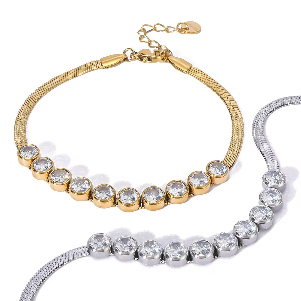 Herringbone Diamante Bracelet / Snake Chain Bracelet