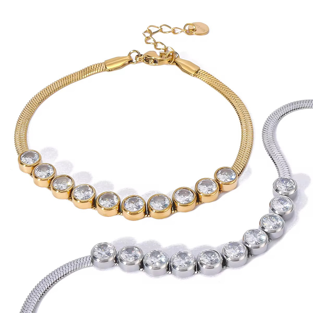 Herringbone Diamante Bracelet / Snake Chain Bracelet