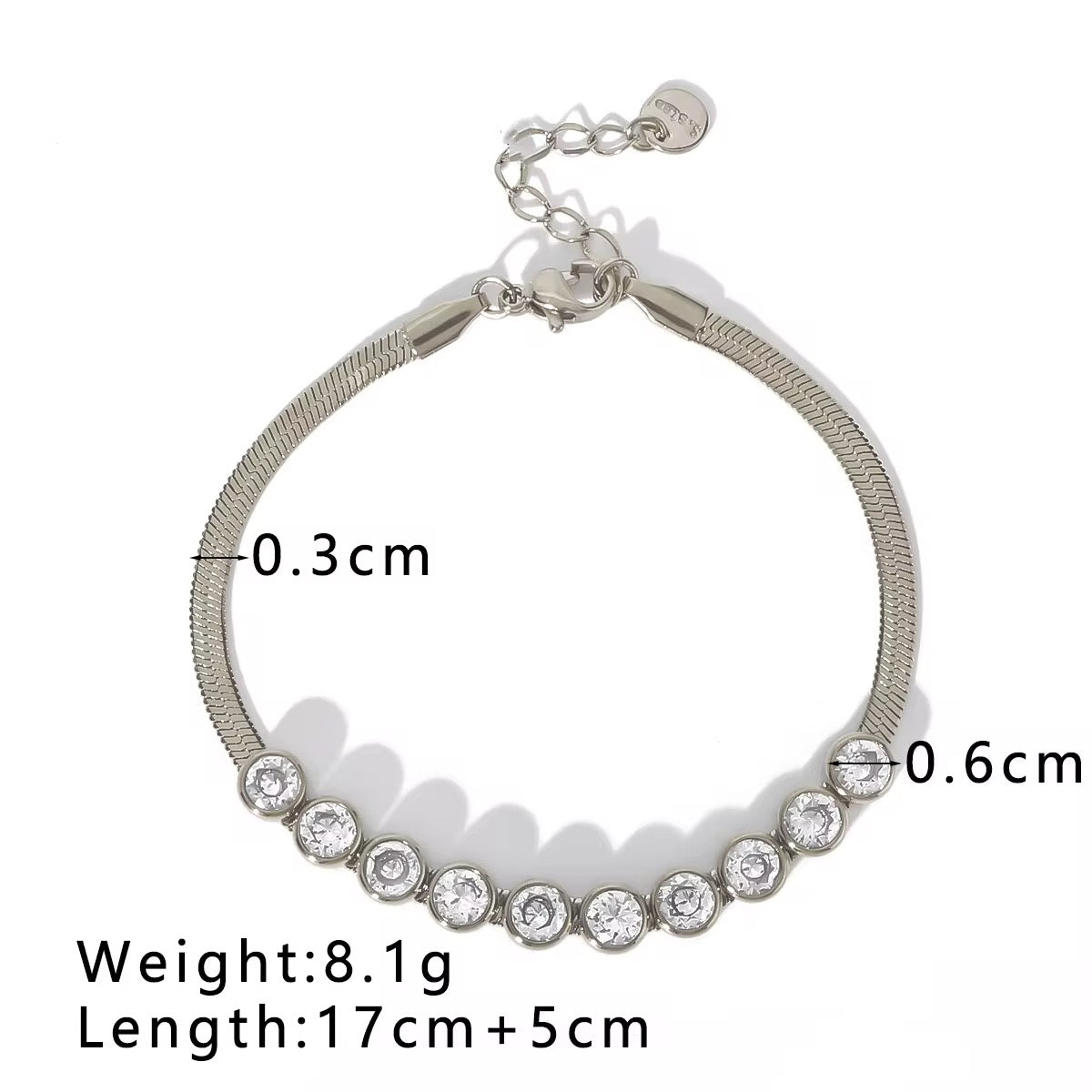 Herringbone Diamante Bracelet / Snake Chain Bracelet