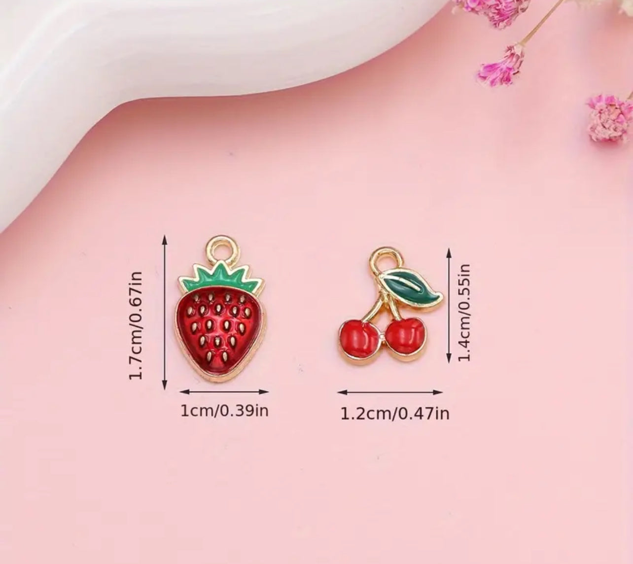Oil Drop Strawberry Charm