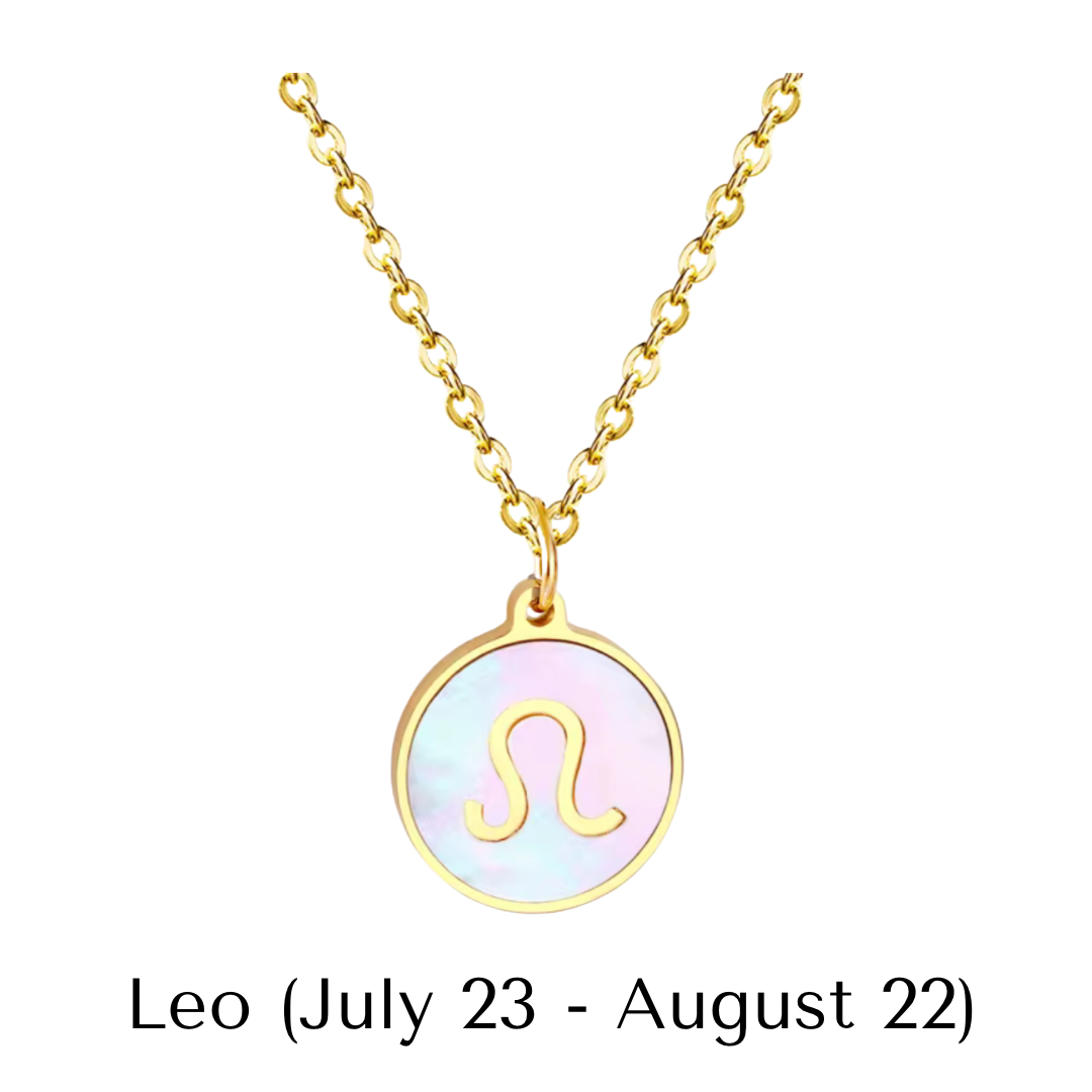 Mother of Pearl Zodiac Pendant with Chain