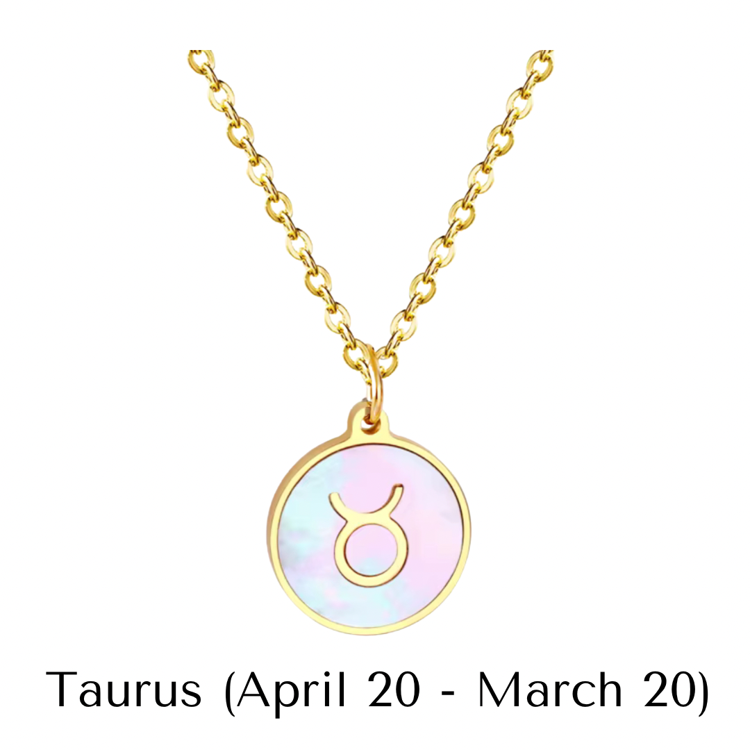 Mother of Pearl Zodiac Pendant with Chain