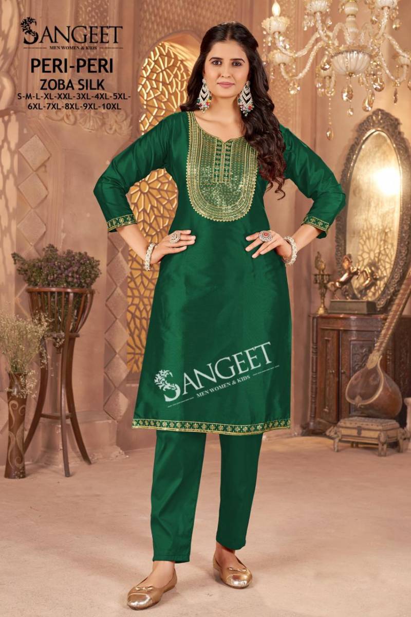 Zoba Silk Embroidery Work Kurti and Pants