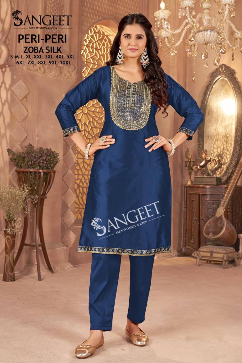 Zoba Silk Embroidery Work Kurti and Pants